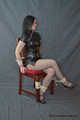 Relaxing in ropes and PVC cheongsam