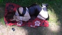 Aurora in wetlook dress roped 2/2