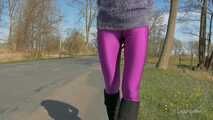 Purple leggings in April, CT version