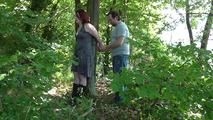 Aurora roped to tree 1/2