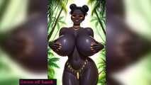GoL Mega busty african girl topless dance animation