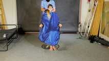 Lana bound and gagged in shiny nylon Rainwear