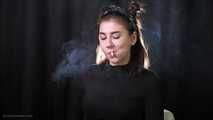 Alina is smoking one and a half cigarette