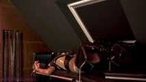Latex pleasure on the stretching bench
