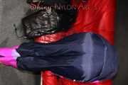 Watching sexy Pia wearing a sexy shiny nylon rain combination during her workout (Pics)