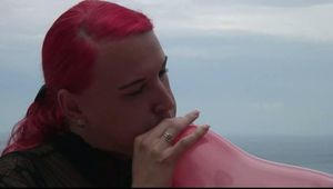 red hair - red balloon