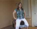 Arielle, comfortable facesitting in white jeans