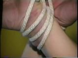 25 YR OLD CHARLENE IS CLEAR PLASTIC GAGGED, BALL-TIED, HOG-TIED, BLINDFOLDED, TAPE GAGGED & TIED TO AN EXERCISE MACHINE IN HER ATTIC (D54-6)
