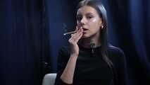 Natural beauty lady smoking 120mm cigarette