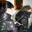 Girl girl bondage in shiny downwear (Pics)