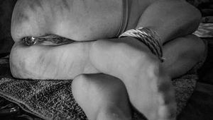 Ass with welts from a cane