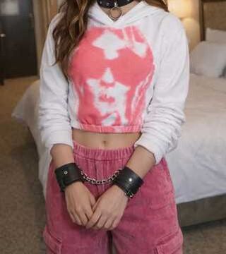 Brunette Cuffed And Slavecollar