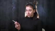Alina is smoking one and a half cigarette