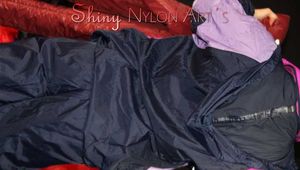 Watching sexy Pia wearing a sexy shiny nylon rain combination during her workout (Pics)