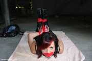 Angi in silver & red PICS