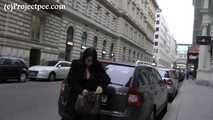 068051 Ling Takes An Emergency Pee Behind A Parked Car