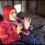 Jill tied and gagged with iron by sophie wearing sexy shiny nylon rainwear (Video)