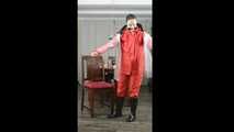  Selfbondage in raingear and transparent raincoat