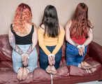 3 x Barefoot and Tied in Jeans on the Sofa Capri, Zara and Strawberry
