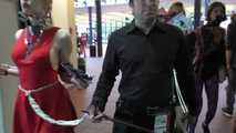 Public Bondage Walk in Heavy Steel