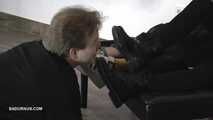 Amy and her boyfriend make love while the slave licks shoes
