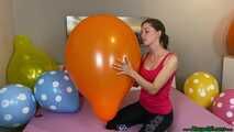 popping Q16 polka dots and Q24 balloons with wooden stick and fingernails