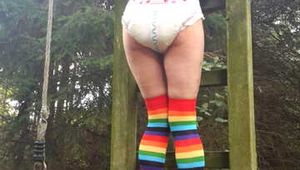 I'm outside playing in the playground