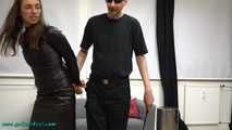 Cuffed Domina in leather
