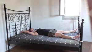 Aurora leg spread on bed 1/2