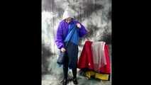 Nadja posing in layers of raingear part 2