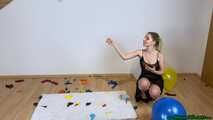 angry girlfriend popping your balloons while smoking