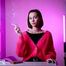Beautiful Yulia is smoking 120mm cork cigarette