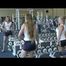 Katharina and Jenny in the fitness studio wearing sexy shiny nylon shorts and tops (Video)