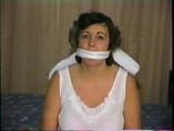 47 YR OLD LIBRARIAN GAG, & TIE HERSELF (D14-16)