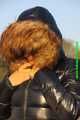 Watch Sandra enjoying her Shiny Downjacket on a very hot day