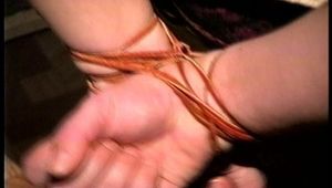 34 YR OLD STAY AT HOME MOM IS MOUTH STUFFED, CLEAVE GAGGED, TOE-TIED WEARING PANTYHOSE, HANDGAGGED, WRAP BONDAGE TAPE GAGGED, GAG TALKING WHILE TIGHTLY TIED TO A CHAIR (D70-12)