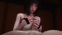 Dominated by busty 3D asian babe Hitomi