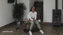 Mistress Nomi Melone smokes and pees on the toliett box