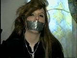 DOLL FACE APRIL TAPES UPS, GAGS & HANDCUFFS HERSELF (D20-11)