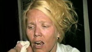 38 Yr OLD CASHIER IS BALL-TIED, TOE-TIED, BAREFOOT, FEET TICKLED, & STUFFS & GAGS HER OWN MOUTH (D44-6)