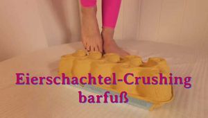 Egg box crushing barefoot