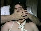 BIG.314 POUND BARBARA IS HANDGAGGED, MOUTH STUFFED, TAPE GAGGED & TIED WRISTS (D37-4)