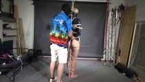 Myxxxy bound gagged and spanked in shiny nylon Shorts and Windbreaker. Mouth stuffed with panties and tapegagged.