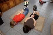 Guest Celine and guest Romy - Hogtied on the floor