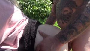 Fan Alex barebacks me in Public before covering my thong in his cum