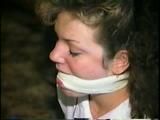 21 YR OLD COLLEGE STUDENT CINDY IS MOUTH STUFFED, CLEAVE GAGGED, BALL-TIED WEARING PANTYHOSE & SOME UP-SKIRT SHOTS (D47-6)