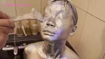 Xiaomeng Experiencing Bling Silver Body Painting