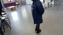Rey Sanson bound and gagged in a shiny nylon Downcoat