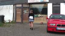 047015 Yassie Takes A Very Public Pee In The Parking Lot