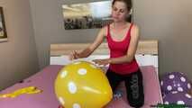 popping Q16 polka dots and Q24 balloons with wooden stick and fingernails